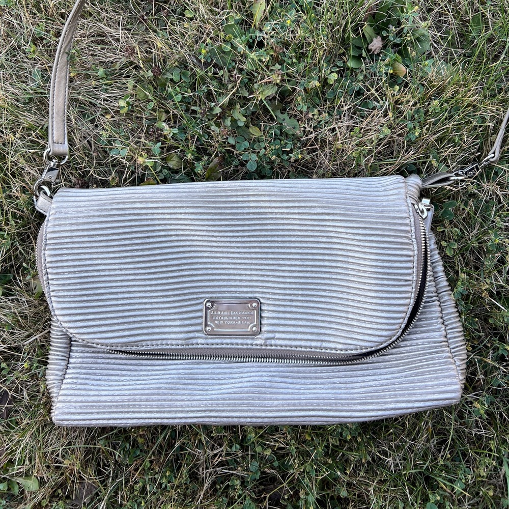 Armani exchange Textured Gray Shoulder Bag